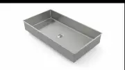 Burnished stainless steel undermount under mount basin sink hand made Rectangle