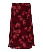 Maison Kitsuné Lip Detail Fluid Skirt 34,36,38 wine red
