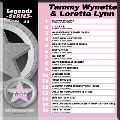 TAMMY WYNETTE LORETTA LYNN COUNTRY LEGEND SERIES #44 KARAOKE CD+G NEWIN PLASTIC