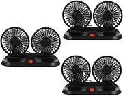ULTECHNOVO 3 Sets Automotive Fan Car Cooling Fan Charging Dual-Head Dashboard for Car Truck Computer