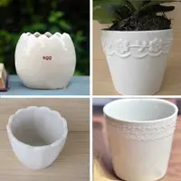 在飛比找樂天市場購物網優惠-日式韓式 zakka陶瓷小花盆 多肉植物花盆花器 蛋形 花枝