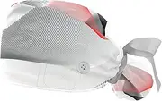 [WOSHJIUK] Working Hat 2 Pack Scrub Caps for Women,Abstract Modern Style Geometric,Tie Back Cap Adjustable Scrub Hat