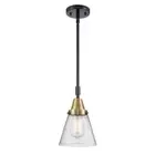 Innovations Small Cone 1 Light 6" Mini Pendant, BAB/Seeded - 447-1S-BAB-G64