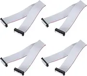 uxcell 4 Pcs IDC Flat Ribbon Cable, 2.54mm Pitch 28mm Width 30cm Long 22 Pin FC to FC Flat Ribbon Connector Jumper Wire for PC, LED Displays