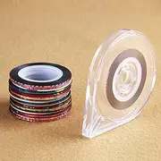 xinyee 30 Rolls Mixed Colors Nail-Striping Art Tape Line Sticker DIY Decal with 1Pc Tape Case Holder Tool