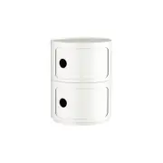MIUZ 2 Tier White Replica Componibili Round Storage Cabinet
