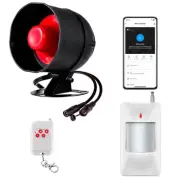 WiFi Alarm Home Security System, 120dB Alarm System with Motion Sensor and Re...