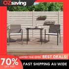 Garden Dining Set Cushions Brown Black Cream White PE Rattan Steel 3 Piece 6937
