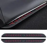2pcs fit for VW Volkswagen Amarok 2011-2021 SUV Side Step Running Boards NerfBar Accessories Aluminium Pedal Red(with Brackets)