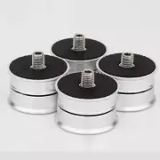 4x Aluminum HiFi Speaker Turntable Isolation Stand Feet Base Pads W/ Steel Bead
