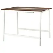 MITTZON conference table, walnut veneer/white, 140x108x105 cm