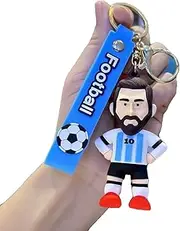 [Generic] Soccer World Cup Jersey Keychain, Football Key Ring, Creative Fashion, Sports Player, Pendant Key Chain, White, Medium