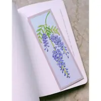 在飛比找蝦皮購物優惠-原創手繪花系列紫藤書籤6*17.9cm