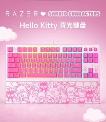 Razer x Sanrio Hello Kitty¹ Mechanical Keyboard RGB Backlit Slim with Wrist Rest