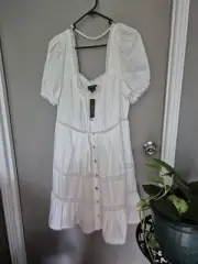 City Chic Small Mini Dress White Lola Plus Size 16