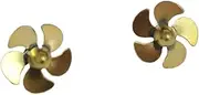 QONXIX 1Pair 5-Blades Mini Brass Propeller Dia. 12mm 16mm 18mm 20mm M2, for 2mm Shaft Simulation Model Ship Marine Scale Boat DIY Parts RC Boat Propellers (Color : 1pair Dia.12mm)