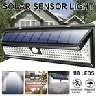 118 LED Solar Motion Sensor Light Outdoor Garden Security Lamp Floodlight Night