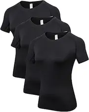 [TAISIM] 3 Pack Women's Athletic Casual Quick Dry T Shirt Running Workout Yoga Top Tee Shirts Short Sleeve T-Shirts