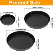 3Pcs Quiche Dish Non-Stick Quiche Tins with Removable Bottom Easy to jemOS