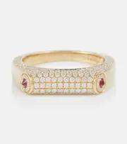 [Rainbow K] Rainbow K Grace 14kt gold ring with diamonds and rubies K gold