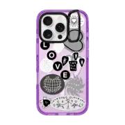 iPhone 16 Pro Impact Ring Stand Case MagSafe Compatible LOVE STICKER 02