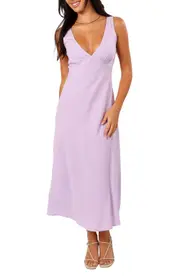 Petal & Pup Shyla Deep V-Neck Cotton Dress in Lilac at Nordstrom, Size Medium