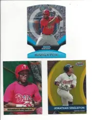 JONATHAN SINGLETON 2011 BOWMAN CHROME FUTURE FRACTOR DIE CUT + 2011 BOWMANS BEST