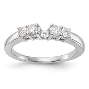 14K White Gold 5 Stone Diamond Peg Set Engagement Ring