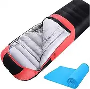 Adults Camping Sleeping Bag Waterproof 3 Season Sleeping Bags with Compression Carry Bag Great for Women Men's Fishing Backpacking Hiking Indoor Outdoors Use，Red