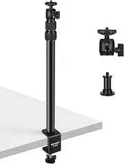 NEEWER Extendable Camera Desk Mount with Ball Head, 17"-40" Adjustable Table Light Stand with 1/4" Screw & C Clamp for DSLR Camera, Ring Light, Live Stream, Vlog, Max Load: 6.6lb/3kg, TL283 (Black)