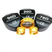 Double Aspheric Lens 20D 90D & 78D With Manual & Box Golden Colour