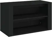 vidaXL Shoe Rack Shoe Bench Storage Unit Cabinet Shelf Rack Entryway Shoe Stand Holder Living Room Organiser Black Engineered Wood