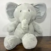 Elephant Plush Gray Rattle Soft Stuffed Animal Toy, Linzy Baby Toy Size 20” New