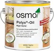 Osmo Polyx®-Oil - Hard Wax Oil 3032, Clear Satin, 2.5L - Durable Wood Oil for Wooden Furniture, Water-Resistant Floor Wax, Wood Treatment & Wood Finish - Ideal for Oak, Pine, Spruce, Beech & More