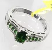 New STS Jewels Sterling 925 9-Stone Chrome Diopside Band Ring Sz 9.75