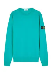 Stone Island Kids Logo Cotton Sweatshirt (10-12 Years) - Teal - 12YR (12 Years) 12YR (12 years)