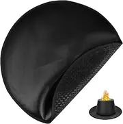 Fire Pit Mat Fireplace Fireproof Protection Deck Outdoor Resistant Pad Grill Round Reusable Patio Barbecue Mat Grass Fire Mat Stove Mat Fire Pit Accessory Black Fiberglass Silicone