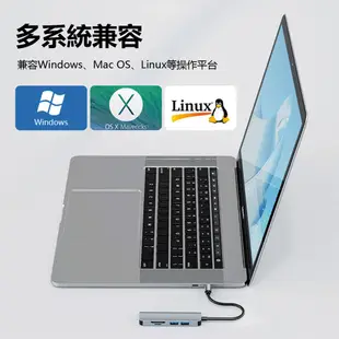 HUB-08 Type-C接頭五孔集線器 USB3.0+USB2.0+SD+TF 五合一充電器 (4.3折)