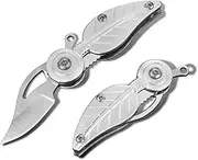 Mini Portable Knife Stainless Steel Compact Folding Blade Outdoor EDC Tools (Silver)