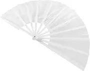 HAMPPLIES Tai Chi Fan Kung Fu Fan Plastic- White