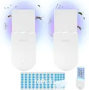 JiaoZoum Fly Swatter Flying Insect Trap Plug-in Mosquito Killer Indoor, Gnat Moth Catcher Fly Tapper, Bug Zapper with Night Light UV Attractant Catcher for Home Office(2 Pack)