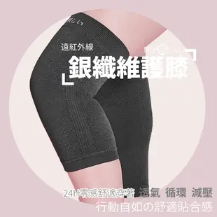 【京美】能量鍺紗護套 1雙+銀纖維長效護膝 1雙