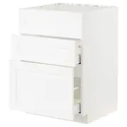 METOD / MAXIMERA base cab f sink+3 fronts/2 drawers, white Enköping/white wood effect, 60x60x80 cm