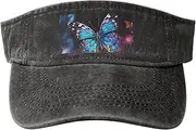 [RLDOBOFE] Sun Visor Hat Adjustable Empty Top Baseball Cap Charming Butterfly Sun Hats for Women Men Sports Hats Summer Beach Cap