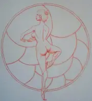 Drawing nude female figure pastel joy love artist Jerome Cadd red chalk ballet