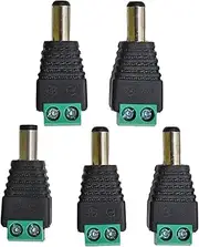 5pairs DC 12V Male Female Connectors 2.1 * 5.5mm Power Plug Adapter Jacks Sockets Connector(5pcs Male)