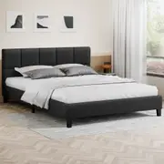 ALFORDSON Bed Frame Queen Double King Single Base Wooden Slats Fabric Charcoal