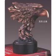 Treasure of Nature Bronze Plated Resin Sculptures Eagle Head Statue, 4"X7.5"