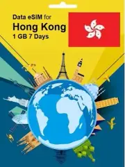 Hong Kong Travel SIM Card DATA eSIM 1GB 7Days QR Code 1 Day Delivery