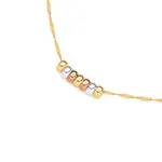 9ct Gold Tri Tone 45cm Mini 7 Rings Of Luck Necklet